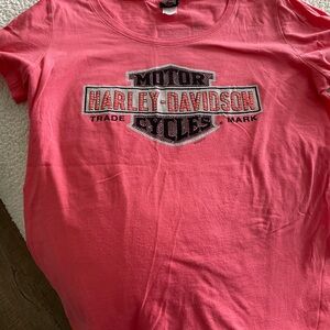 Harley-Davidson Coral Pink Logo Tee